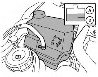 Nissan Murano. Checking engine coolant level