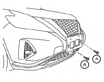 Nissan Murano. Installing front license plate