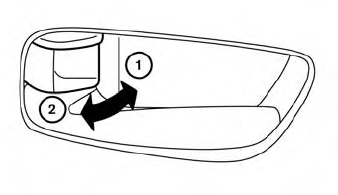 Nissan Murano. Locking with inside lock knob