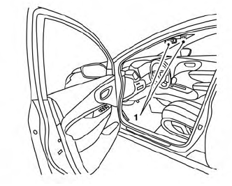 Nissan Murano. Supplemental air bag warning labels