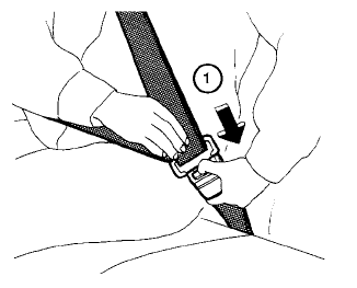 Nissan Murano. Unfastening the seat belts. Checking seat belt operation